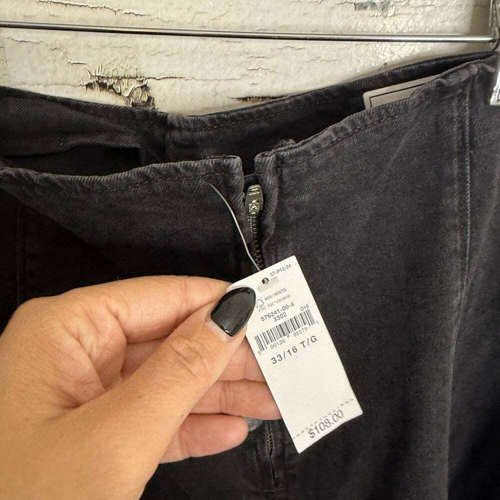 GAP Black Midi Skirt NWT denim jean a-line size 33/16 - Picture 3 of 6